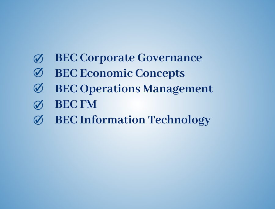 CPA Business Environment and Concepts (BEC)
