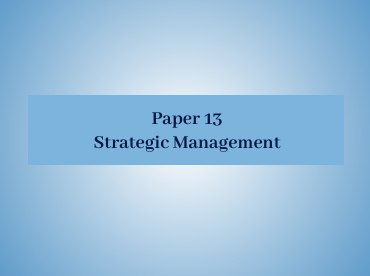 E3 Strategic Management