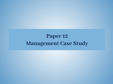 Management Case Study