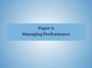 E2 Managing Performance