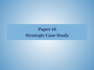 Strategic Case Study of CIMA